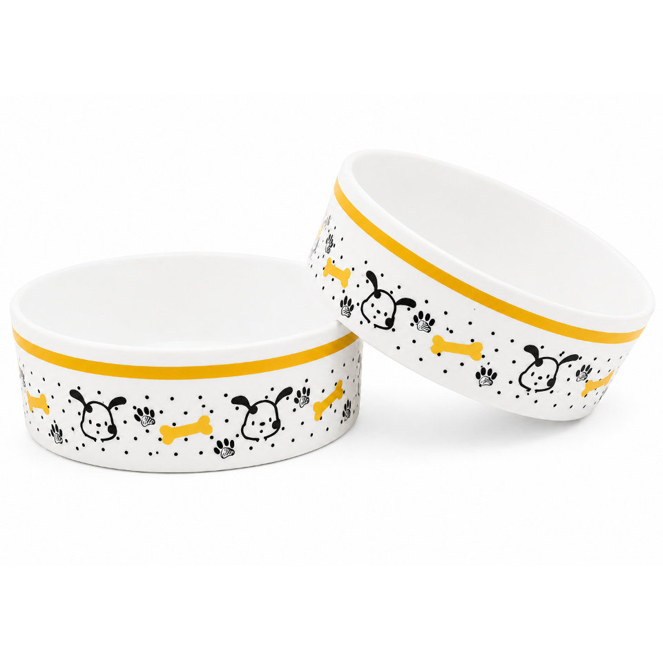 2 Comedouro Cachorro Porcelana Premium Higiênicos