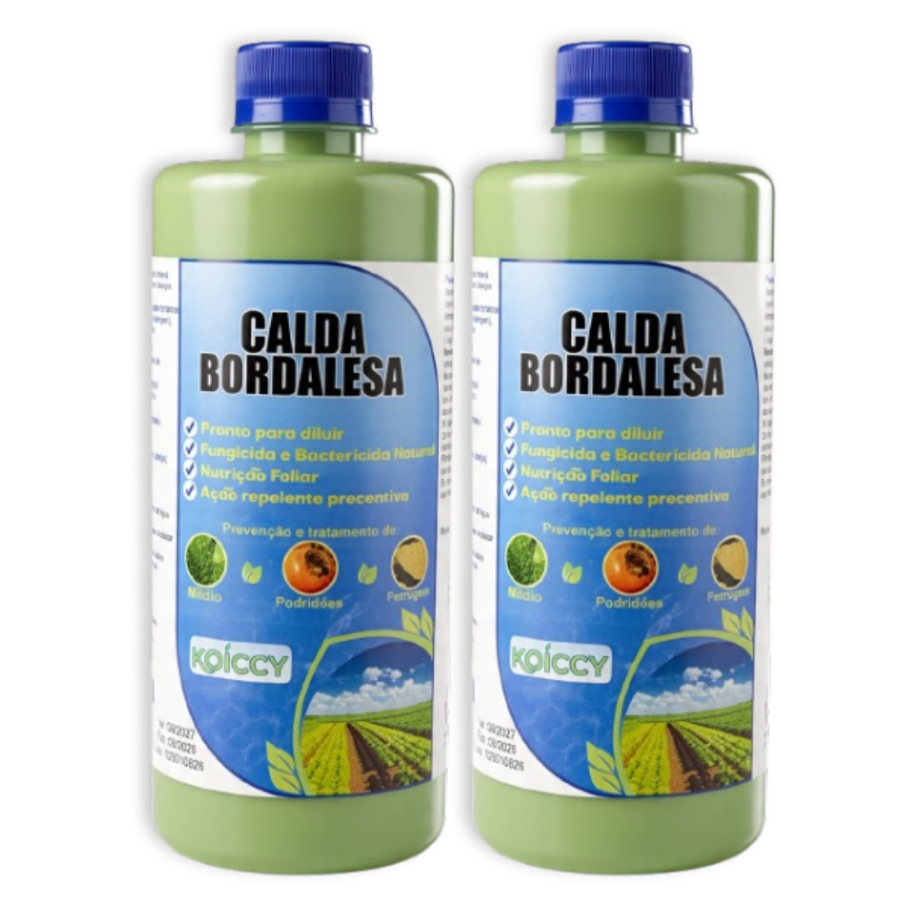 Calda Bordalesa Fungicida e Bactericida Fertilizante 500Ml - 2Unidades