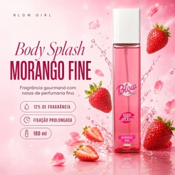 Body Splash Feminino Morango 180ml Perfume Corporal Cheiroso Fixação Longa Fragrância Doce Gourmand Blow Girl