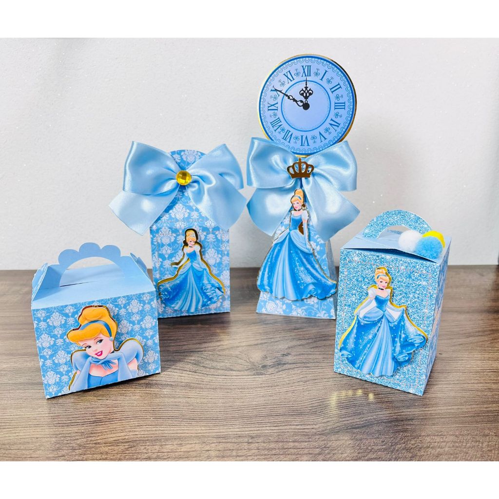 20 peças Kit Festa Cinderela Lembrancinha de aniversário Festa infantil Caixinha Personalizada