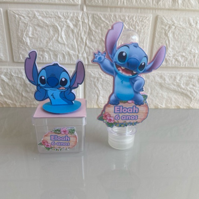 kit 10 unidades Tubete e caixinha acrílica 5x5 Stitch personalizado/ lembrancinha festa infantil menina