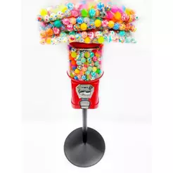 Kit Máquina De Bolinha + Pedestal + 1000 Bolinha Pula Pula 27 MM Vending Machine