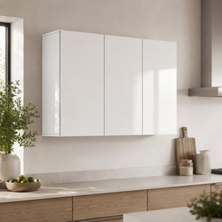 Armário Multiuso 3 Portas em MDP com Prateleiras Internas para Quarto, Lavanderia e Escritório 100 cm - Branco