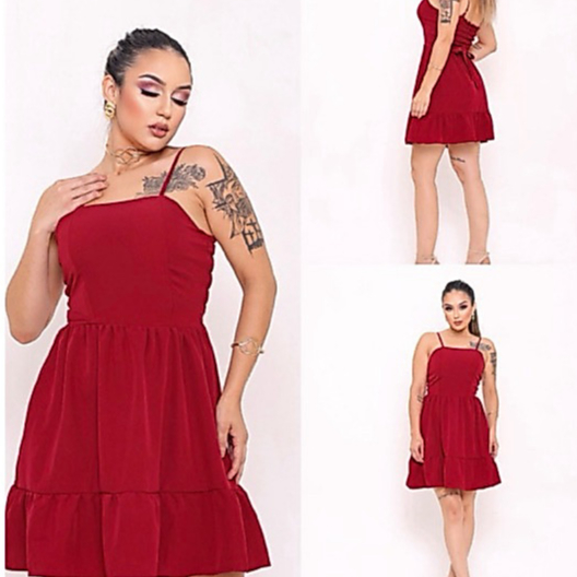 Vestido feminino alcinha elegante paty Curto soltinho