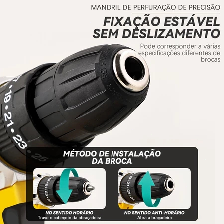 Furadeira Parafusadeira Sem Fio 48V com Baterias e Maleta Completo — foto 5