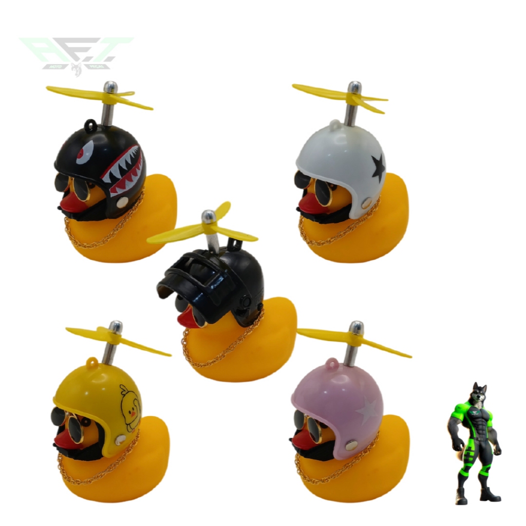 PATO PARA GUIDÃO MOTOQUEIRO - PATO COM LUZ DE BORRACHA CAPACETE