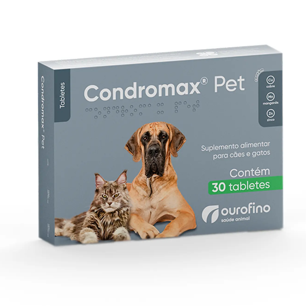 Condromax Pet 30 Comprimidos Suplemento Alimentar Cães Gatos - ourofino