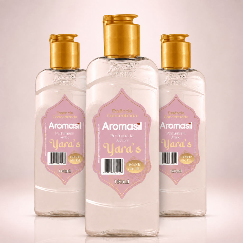 Kit 3 Essência Concentrada Aromasil Yara's 140ml Perfumaria Árabe para Ambientes e Limpeza