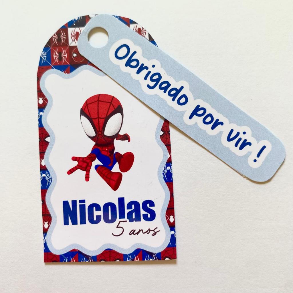 Kit Tag Homem Aranha Personalizada 2 em 1  Lembrancinha Festa Infantil Aniversário