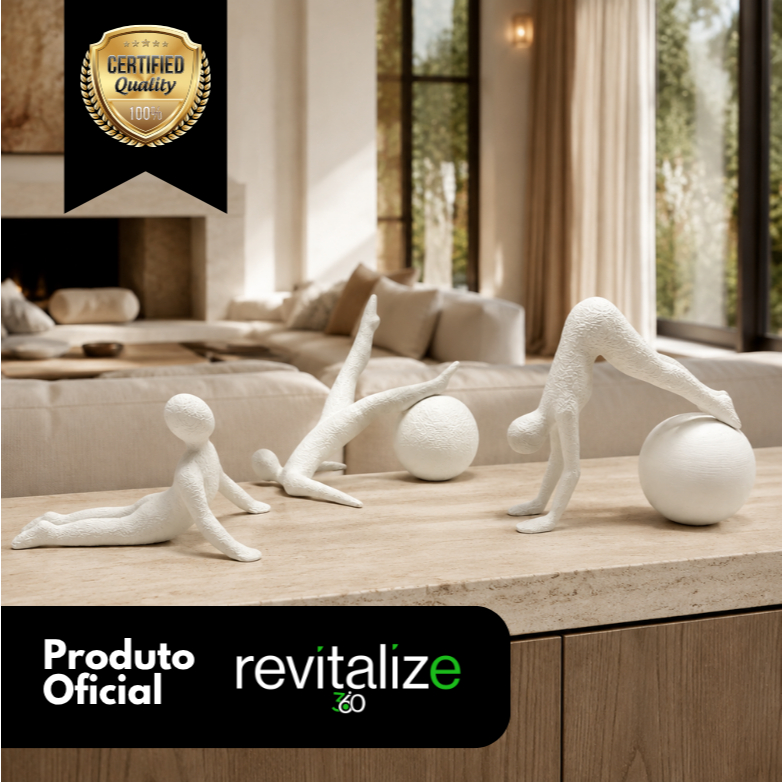Imagem Kit Estátuas Efeite Decorativo Yoga Decoração Meditação Sala Zen 3 Posições Minimalista