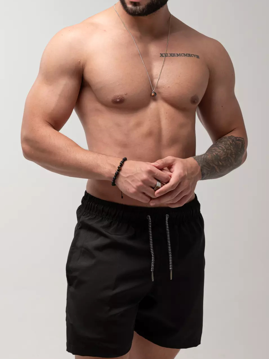 Bermuda Short Masculino Microfibra Tactel Elastano Academia Corrida Praia Proteção UV Premium
