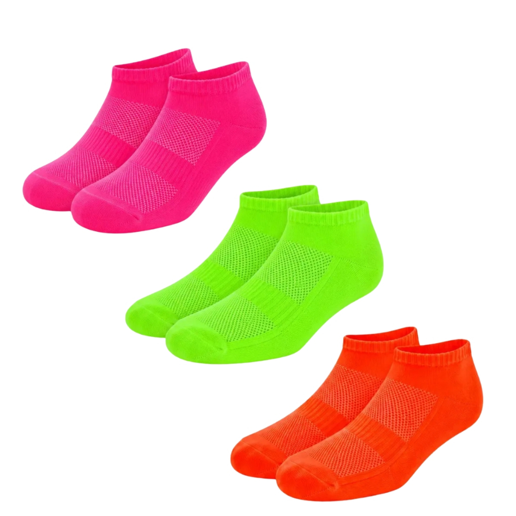 Kit 3 Pares Meia Cano Curto Poliamída Adulto Premium Corrida Unissex