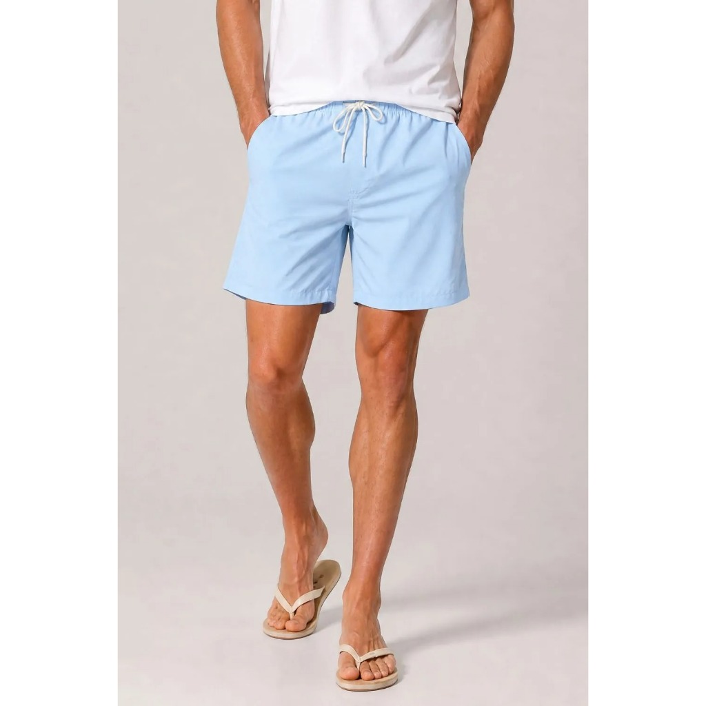 Short Vôlei Cós Bicolor Polo Wear Azul Claro