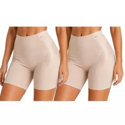 Kit 2 Bermudas Compact Culote Control Compressão Linha Zero Barriga Dilady