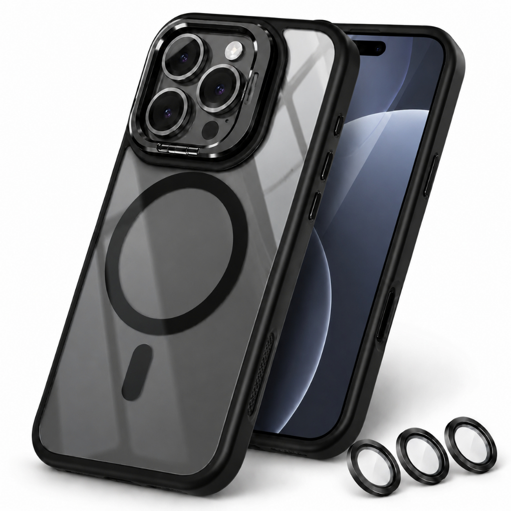 Capa Capinha Luxo Premium Magsafe Para iPhone 16 / Pro / Pro Max 16e Proteção Lentes Câmera