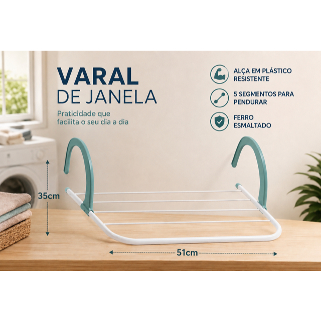 Varal Portátil Apartamento sacada secador de Roupas Tênis prático e retrátil para janela cor sortida