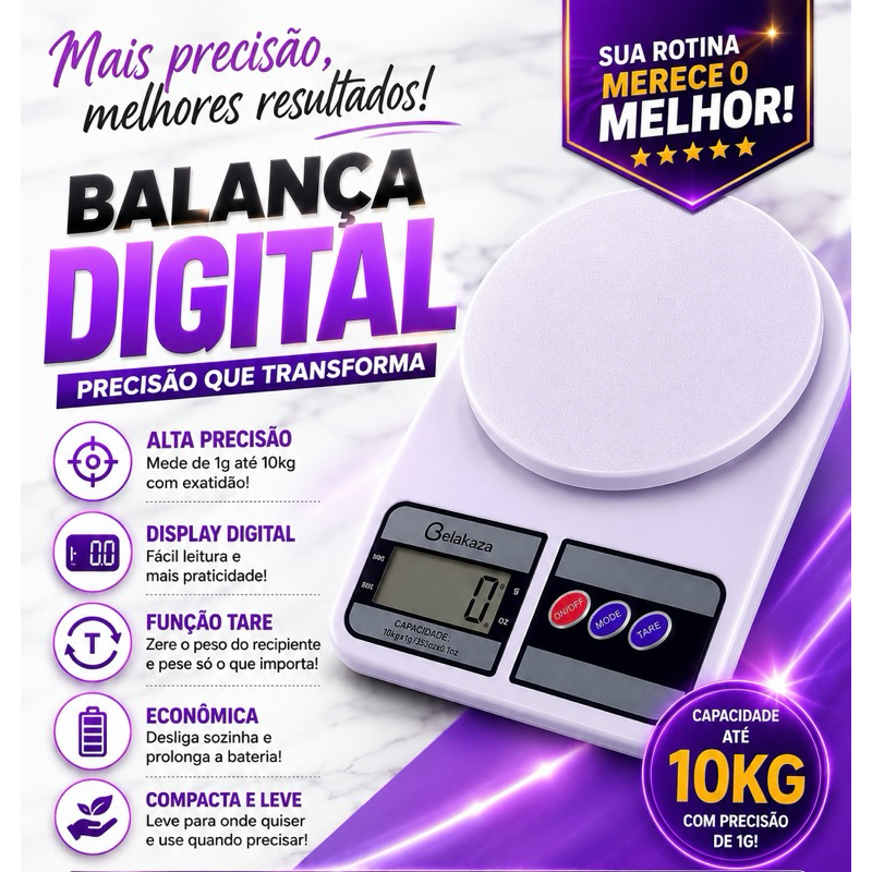 Balança Digital de Cozinha SF-400 / Belakaza (Até 10kg)