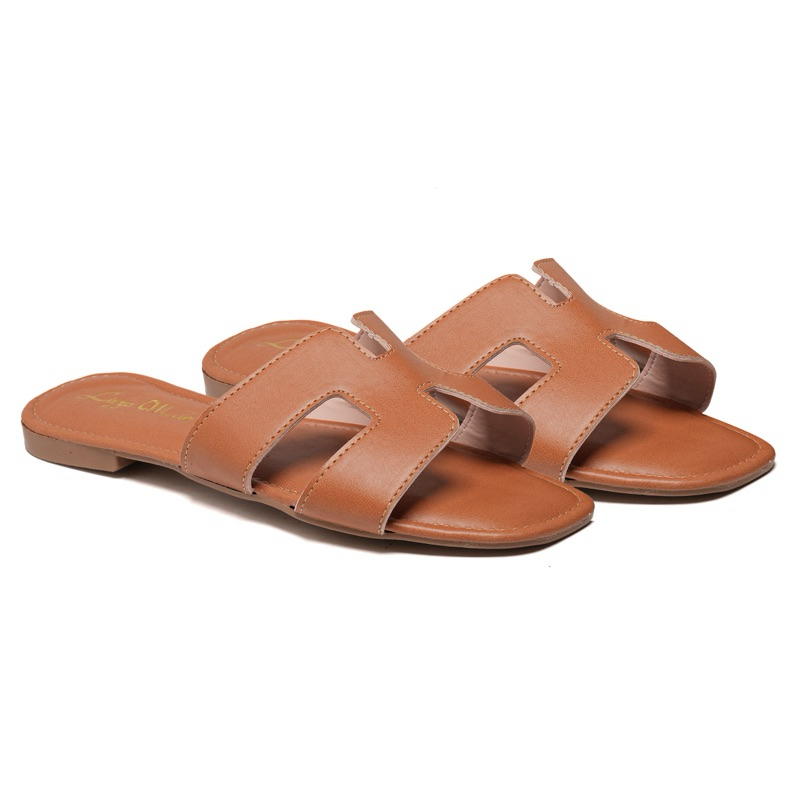 Rasteira H Feminina Casual Elegante Estilosa Leve Macia Confortável Resistente Uso Diário Trabalho