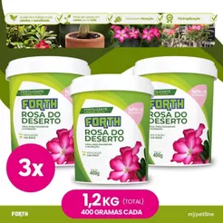 Kit 3 Adubo Fertilizante Forth Rosa Do Deserto 400g Floração