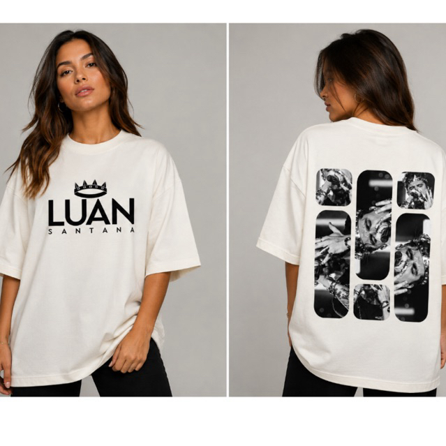 Camiseta| Camiseta Oversized| Baby Look Luan Santana Unisex Streetwear 100% ALGODÃO e SUEDINE PREMIUM Estampada Premium