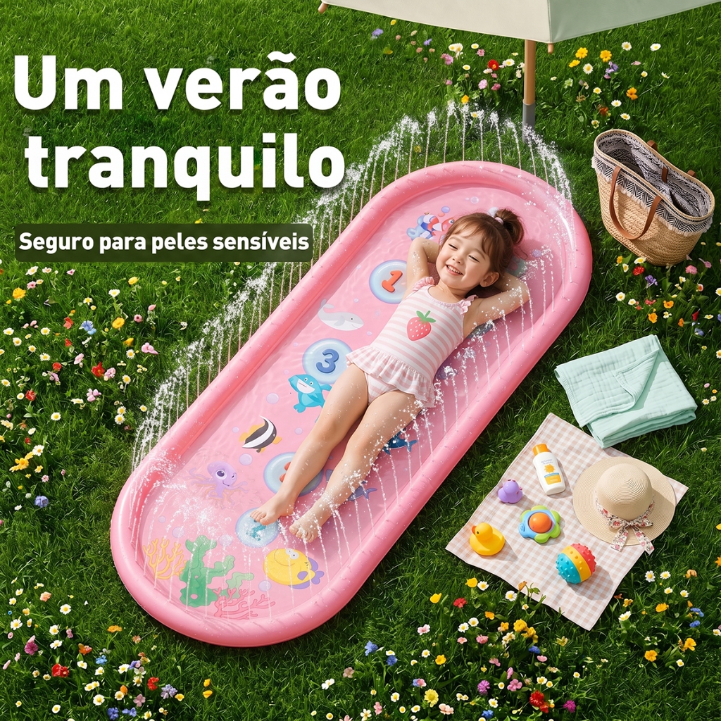 Splash Sprinkler Pad Piscina Chafariz Infantil 100 *250cm · foto 2