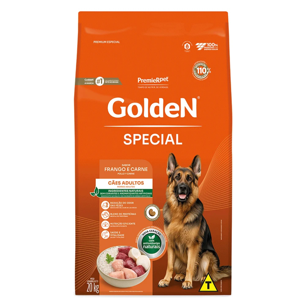 Ração pra Cães Adultos Special sabor Frango e Carne 20kg Golden