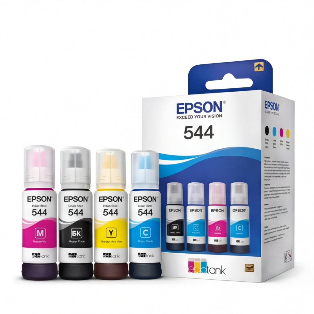 Kit 4 Tintas 544 Compatível L3250 L3210 L5190 L3110 Preto/colorido