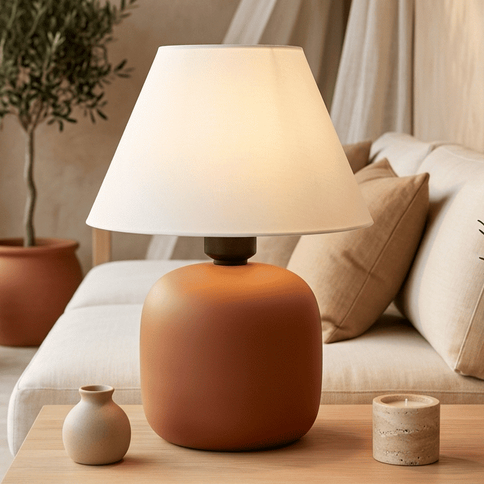 Abajur Luminaria Cerâmica Porcelana Bivolt Com Cúpula Decoração Quarto Escritório Sala Decoração