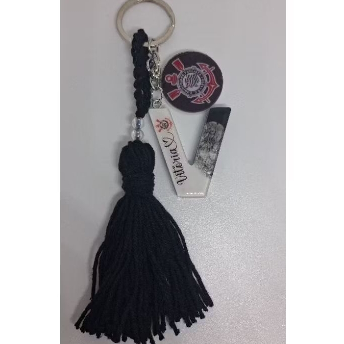 Chaveiro Resina Inicial Corinthians Feminino Personalizado.*TODAS AS LETRAS*
