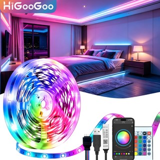 HiGooGoo Fita LED RGB 5M 10M 20M 30M com Controle Remoto Luz Colorida para Decoração Casa Teto
