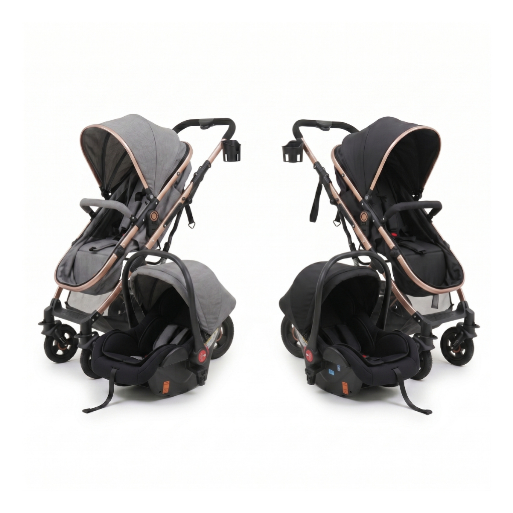 Carrinho de Passeio com Bebê Conforto Assento Reversível Berço Moisés Elysian Maxi Baby