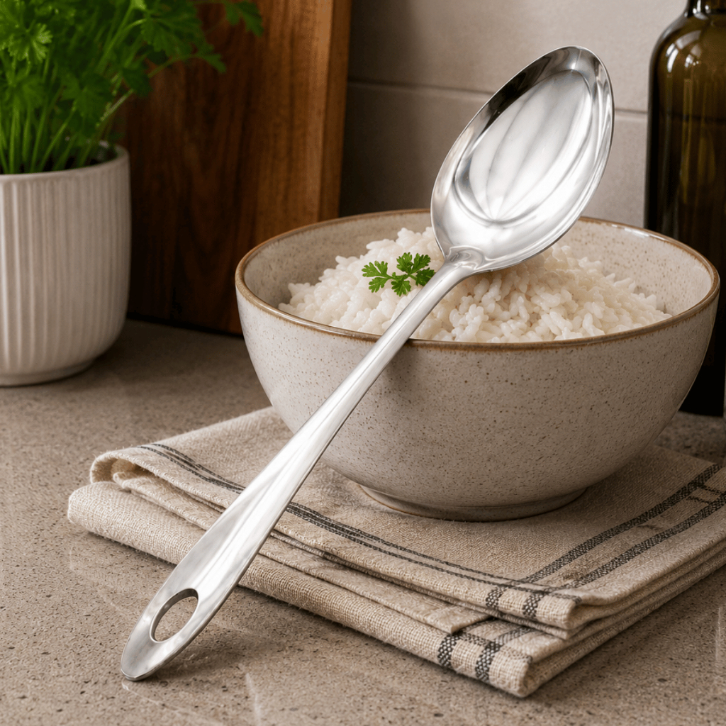 Colher Para Servir Arroz Grande 31cm Aço Inox Multiuso Universal