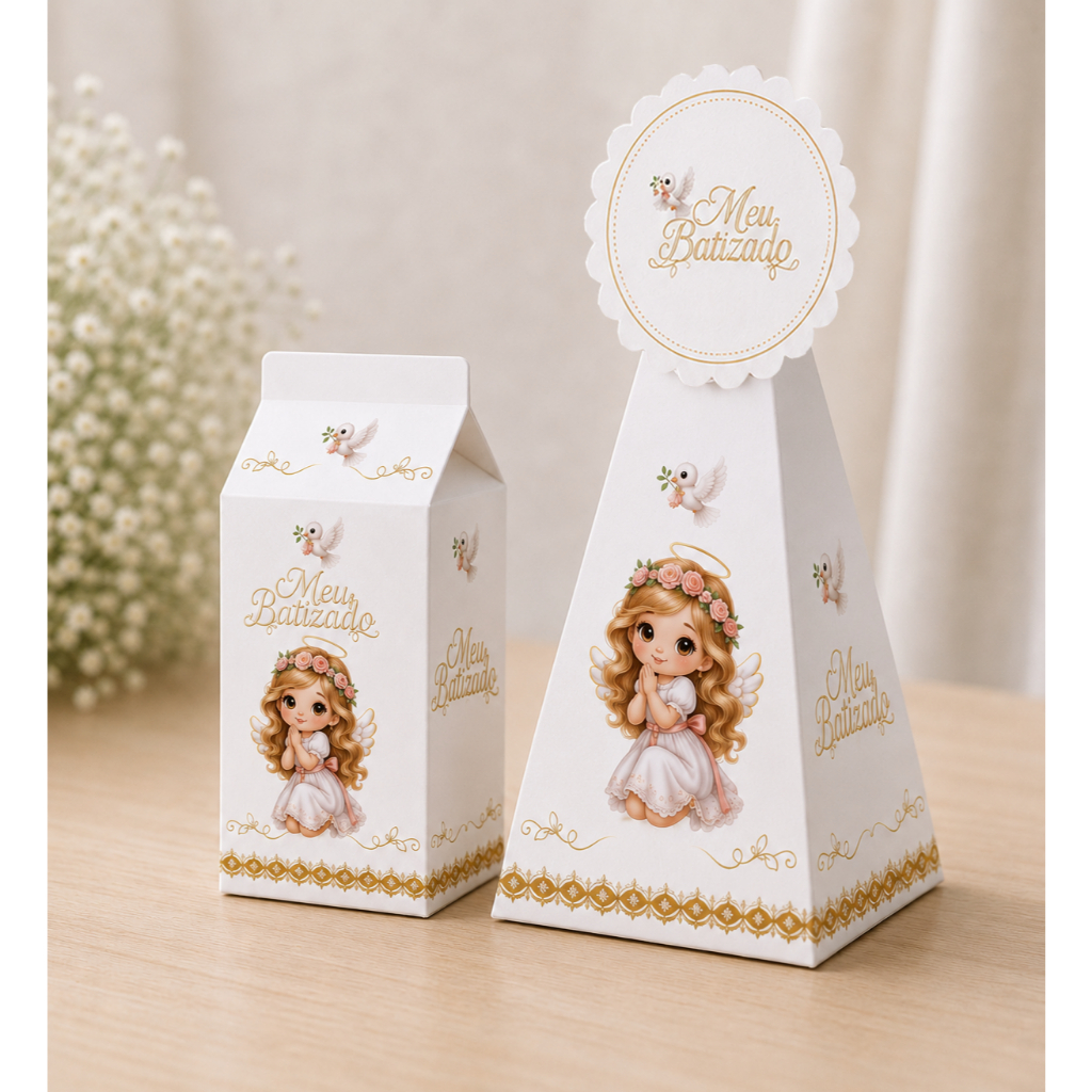 KIT BATIZADO - Lembrancinhas Personalizadas Anjinho - Caixinhas BATIZADO - DECORAçÃO _  10/16/20 _ Pegue e monte