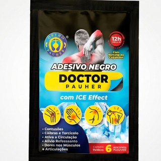 Adesivo Negro Ortho Pauher Doctor Pauher 6 Unidades Ice Effect para Músculos e Articulações 7x10cm