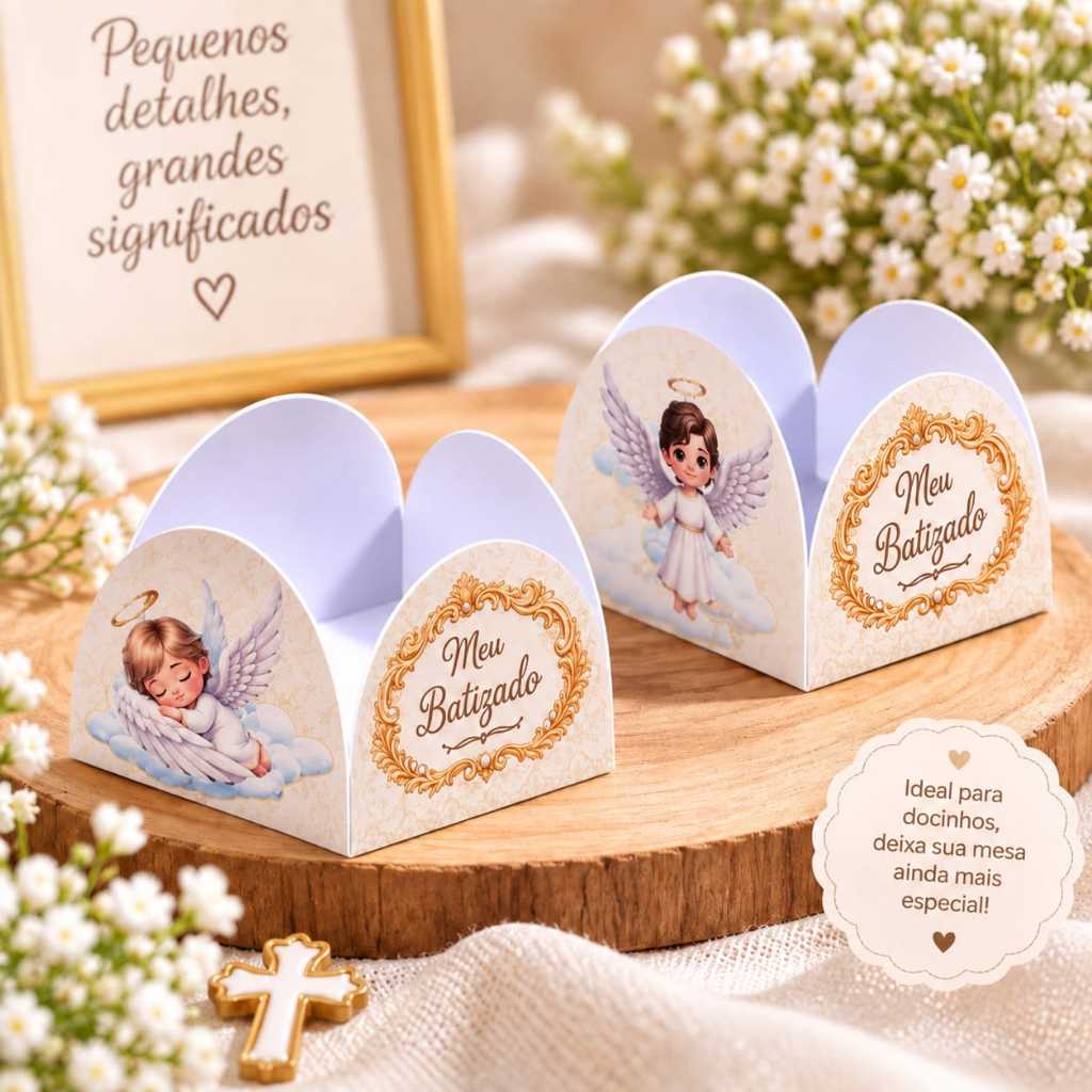 Forminhas 4 Pétalas Batizado Forminhas para doces Festas Aniversários
