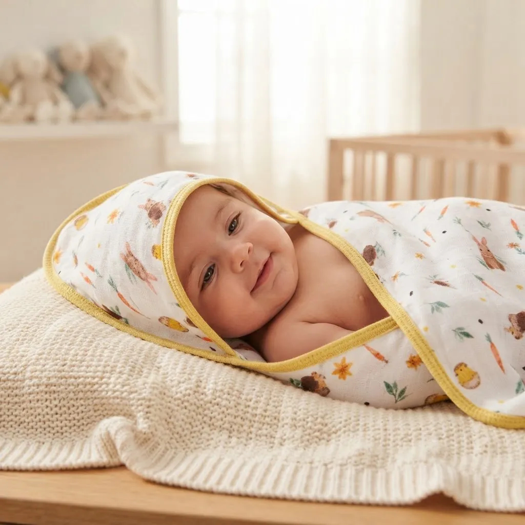 Toalha de Banho Bebê Soft Com Capuz Macia 3 Camadas o Enxoval Menino Menina