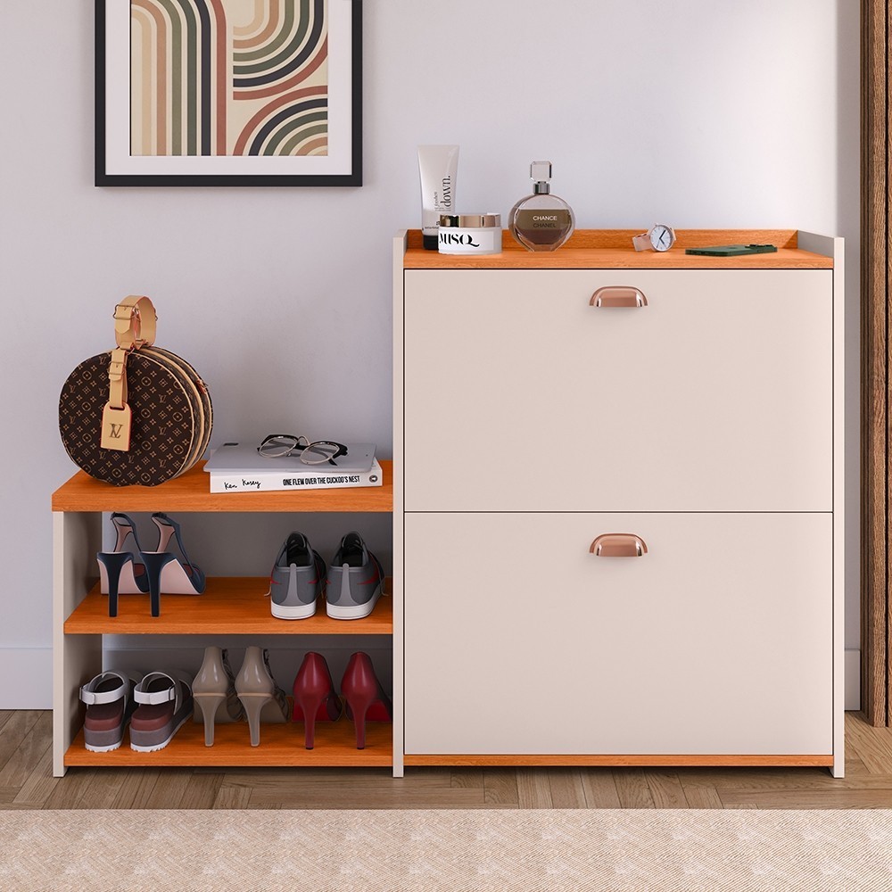Sapateira Com ou Sem Banquinho 21 Pares Quarto Decor Luxo Organizadora Calçados Porta Entrada Oferta