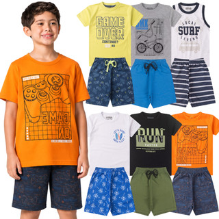 Kit 6 Peças de Roupa Infantil Menino Conjunto Verão