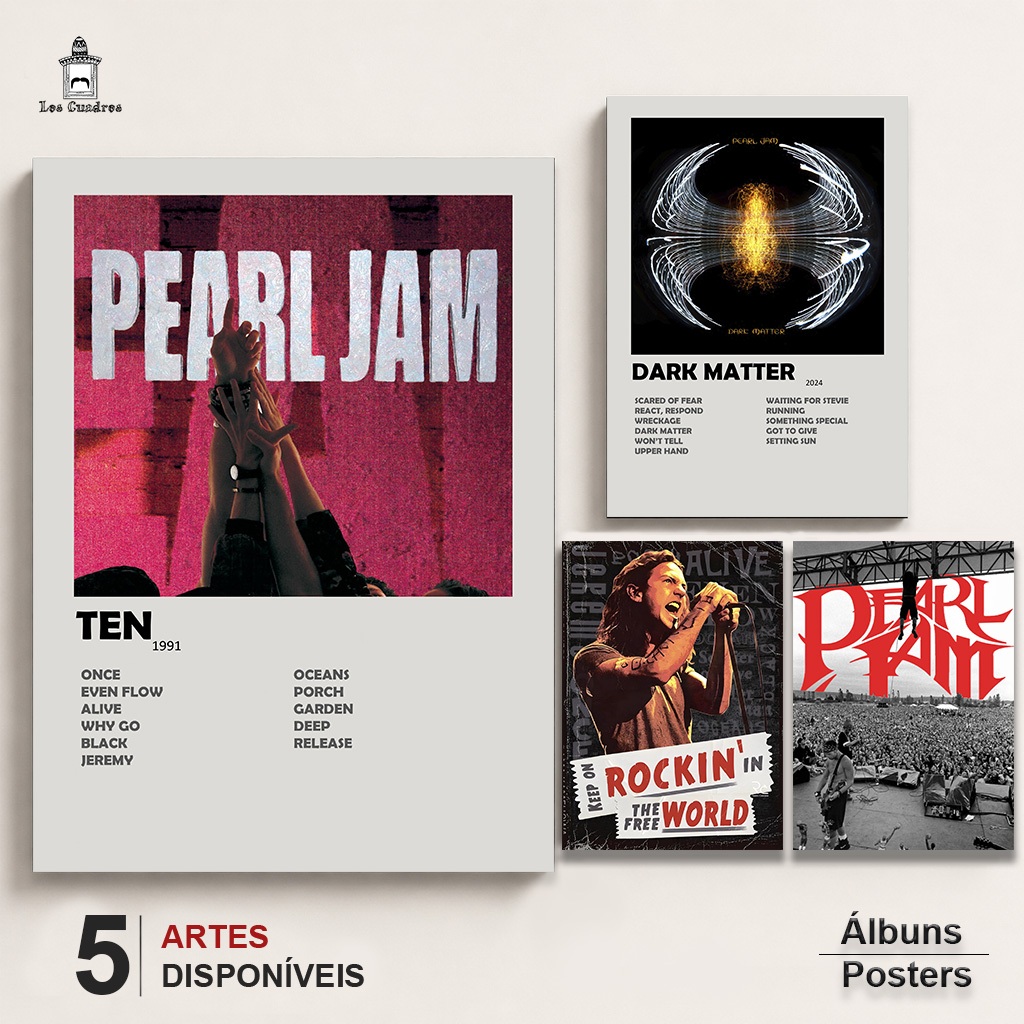 Quadro Placa Decorativa Pearl Jam Ten em MDF 28x20cm