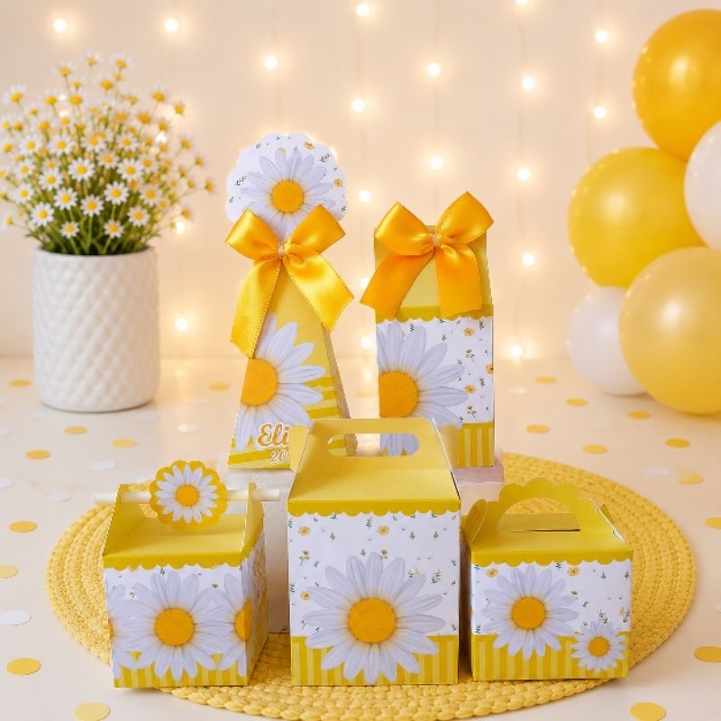 (PEGUE E MONTE) - Caixinhas Personalizadas Margarida para aniversário/ Kit Lembrancinhas /Decoração
