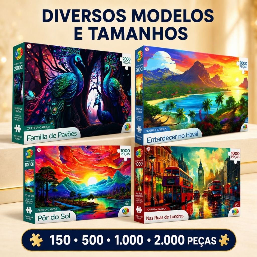 Quebra-Cabeça Puzzle Premium 500 a 2000 Peças Relaxante Antiestresse Para Adultos e Crianças Presente Criativo de Natal