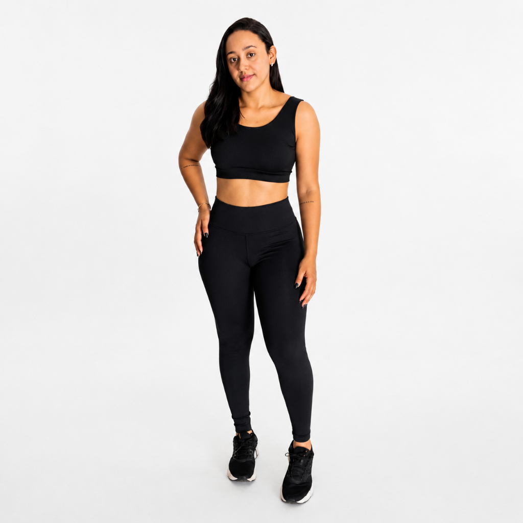 Calça Legging Feminina Cintura Alta Zero Transparência Tecido Leve Academia Fitness Treino Confortável