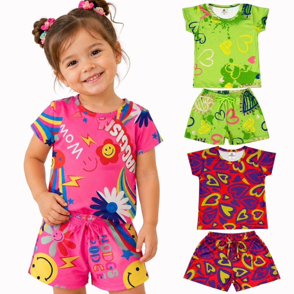 Conjunto Infantil Menina verão 1 ao 14 Anos | Roupa infantil Menina | conjunto menina | conjunto feminino infantil