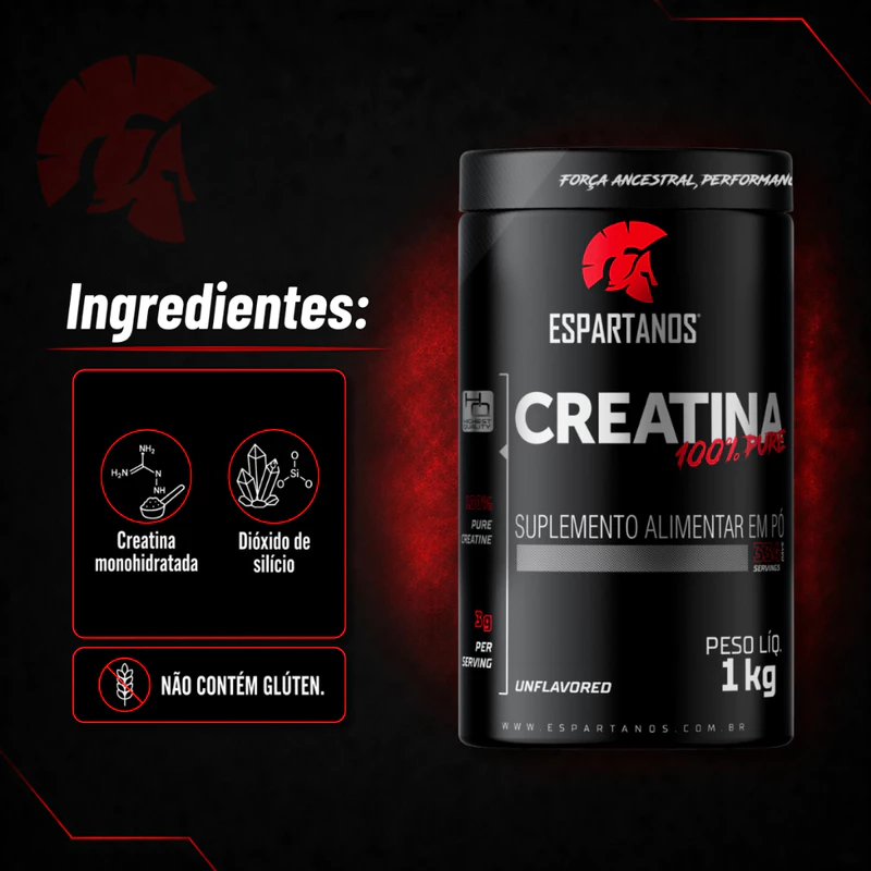 Creatina Monohidratada 100% Pura 1kg Espartanos — foto 3