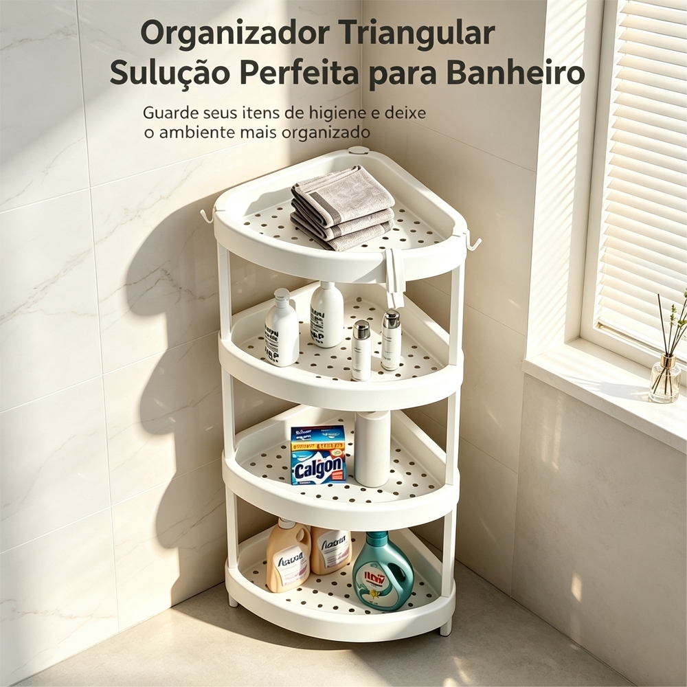 Prateleira Organizadora 3/4 Níveis Multiuso Suporte Plástico para Banheiro, Cozinha e Lavanderia, Armazenamento Espaçoso