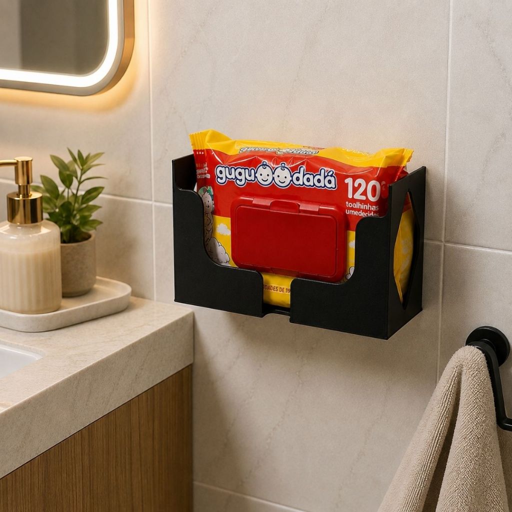 Porta Lenço Umedecido de Parede Organizador para Banheiro Quarto Bebê Trocador