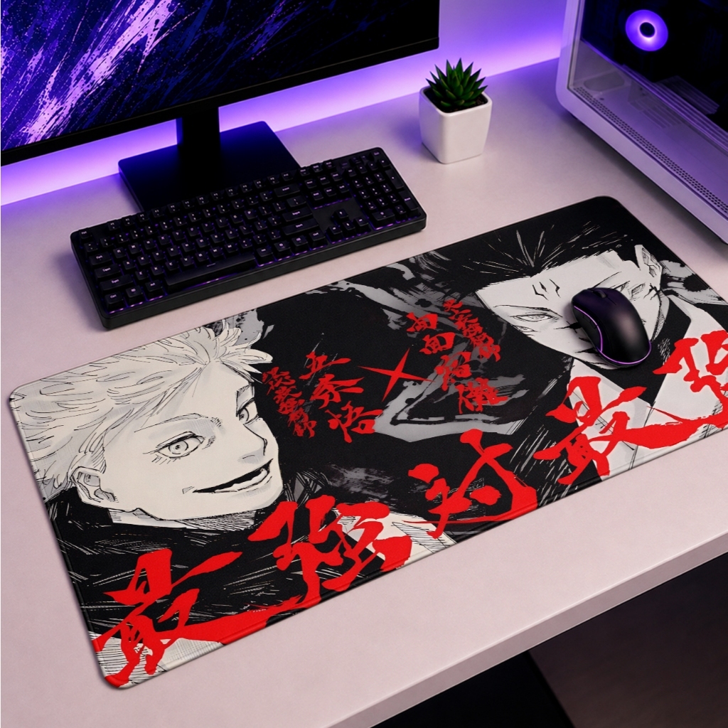 Mouse Pad Gamer gojo e sukuna  90x40 70x35 50X40 25x20 Animes Informática