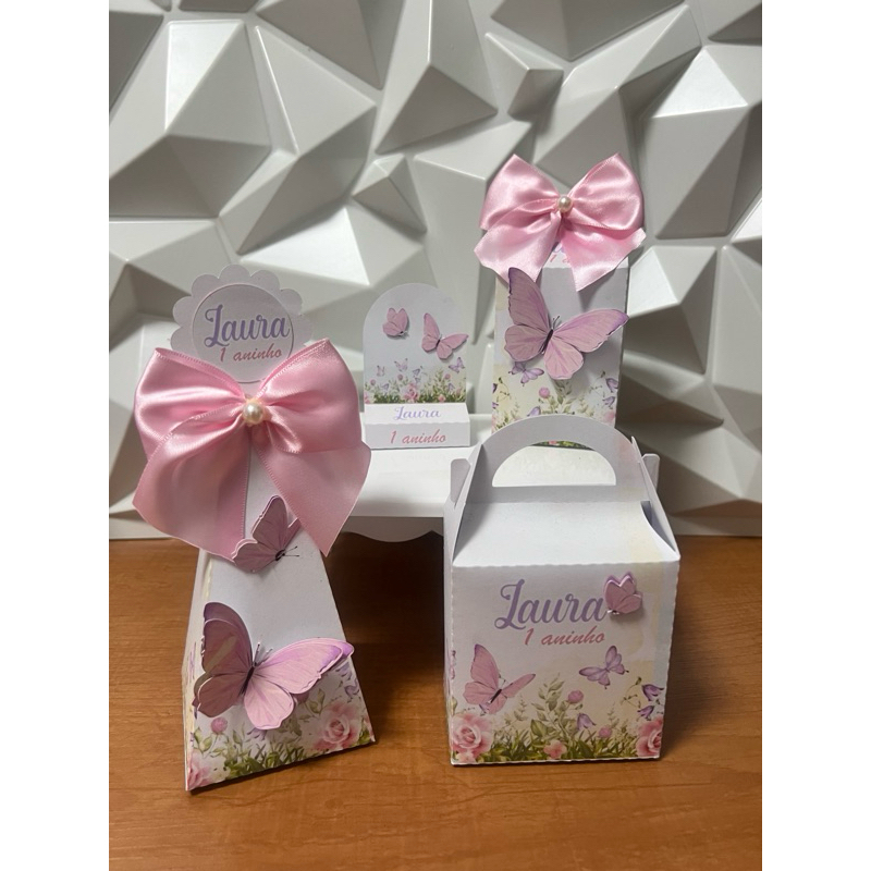 KIT LEMBRANCINHAS PERSONALIZADAS PARA FESTA JARDIM ENCANTADO COM APLIQUE/ CAIXINHAS/MIMO/ ANIVERSÁRIO/ PEGUE E MONTE