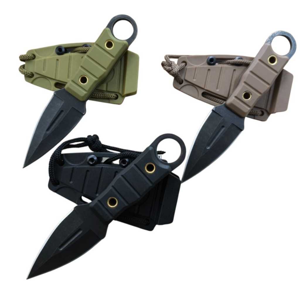 Faca Tática Hunter 16cm Full Tang Em Aço Robusto 8Cr13Mov Com Bainha e Clip EDC Para Camping Trilhas e Aventuras