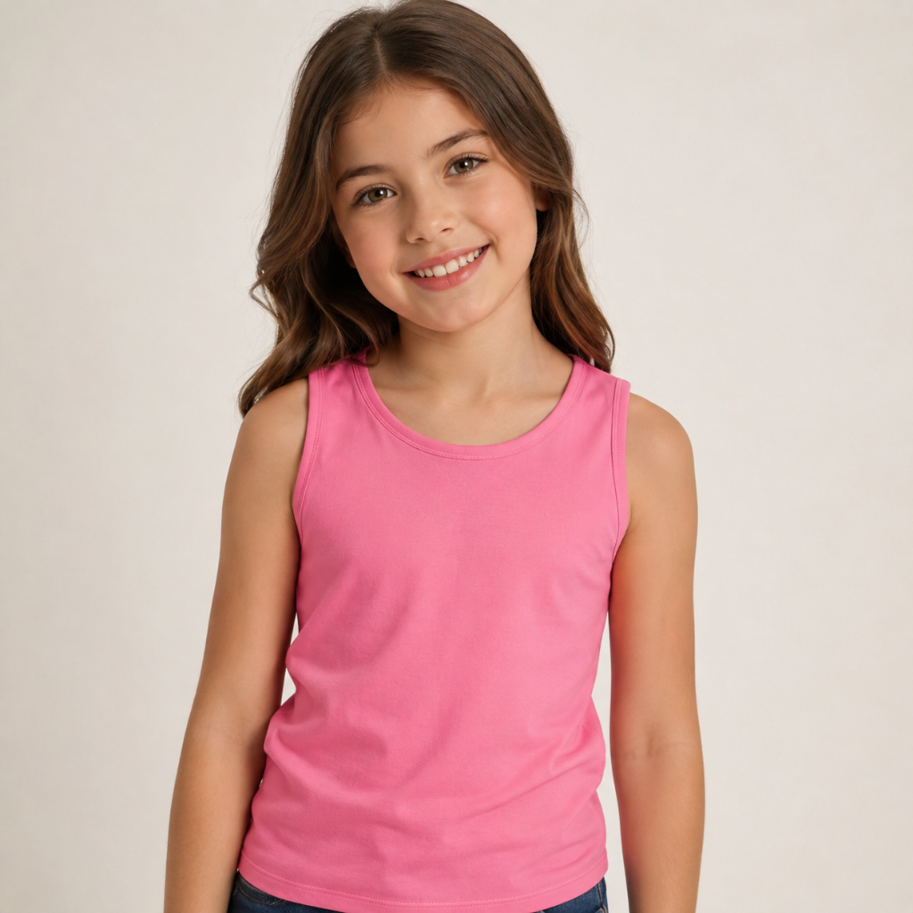 Regata Infantil Feminina Básica Com 5 8 ou 10 Peças Lisa Confortável Toque Macio Roupa Casual Verão Cores Sortidas
